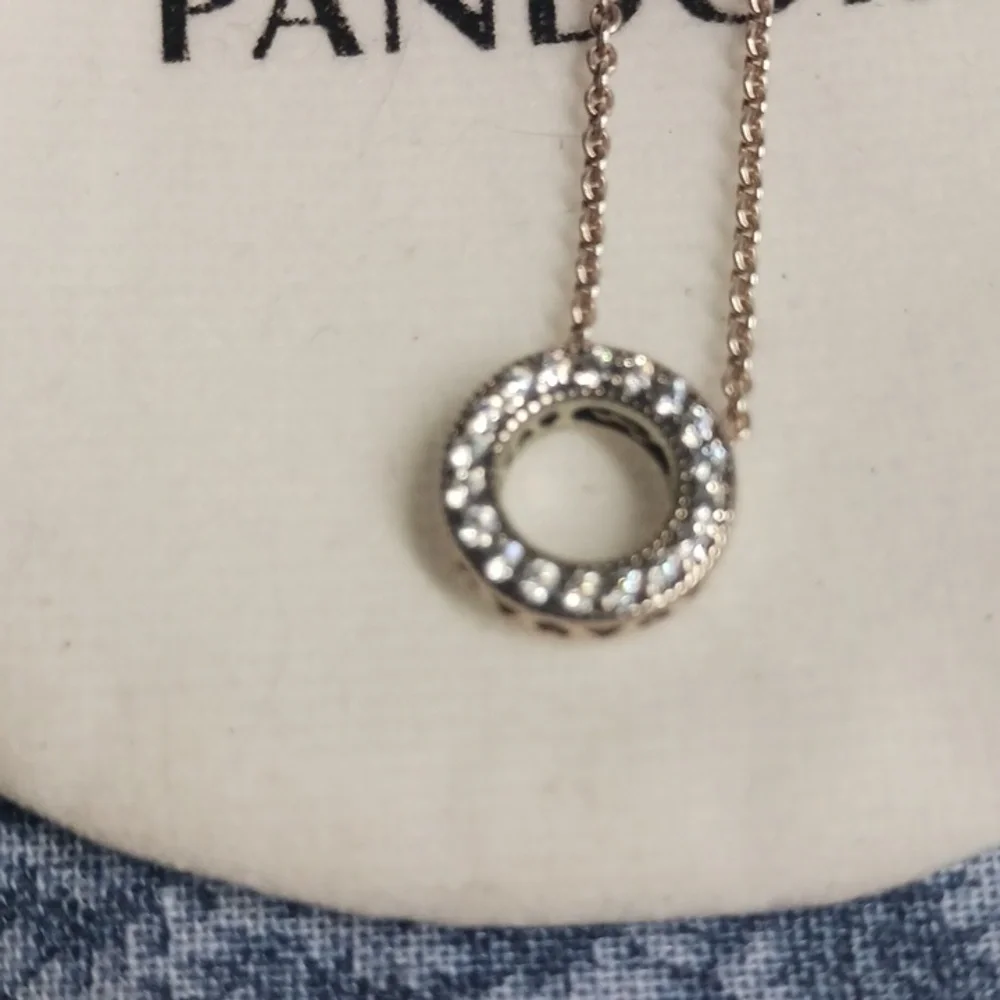 Pandora Silver Necklace with Sparkling Silver Pendant - Picture 2 of 4